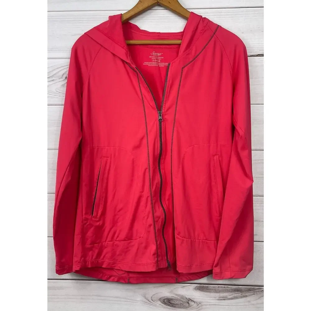 Soma Intimates‎ Pink Gray Zip Up Activewear Jacket XS